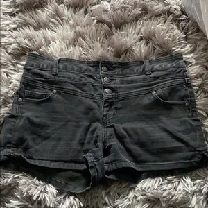 Black jean shorts